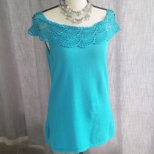 Rafaella  Turquoise sleeveless sweater